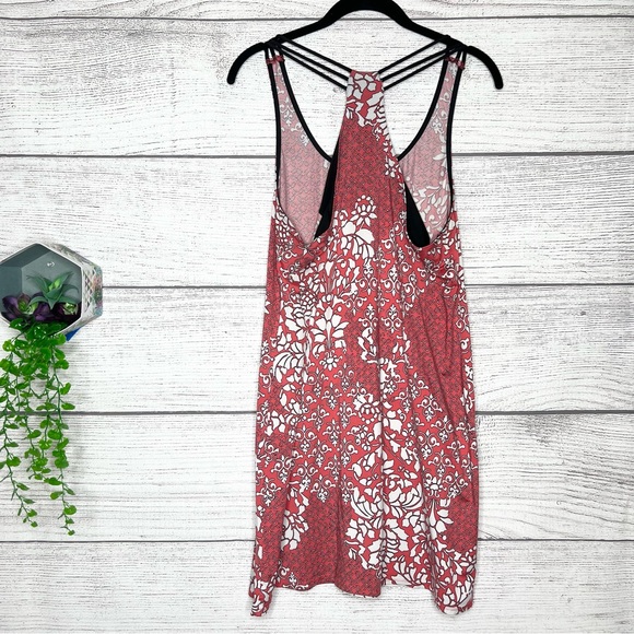 Apt 9 Pink & White Floral Strappy Casual Mini Dress Nightgown Coverup Size Large - Picture 2 of 4